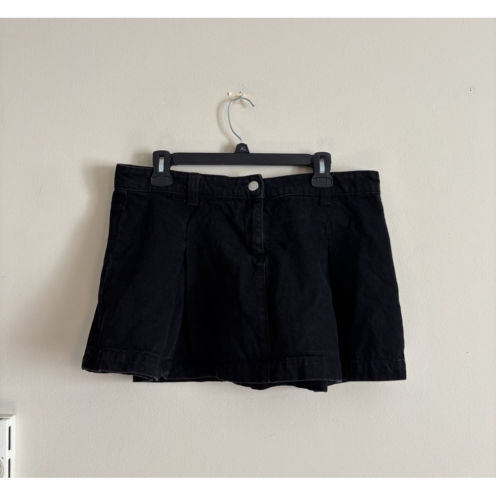 Cyber Goth Punk Emo Denim Mini Skirt Womens Large MNG‎ by Mango Black Cotton